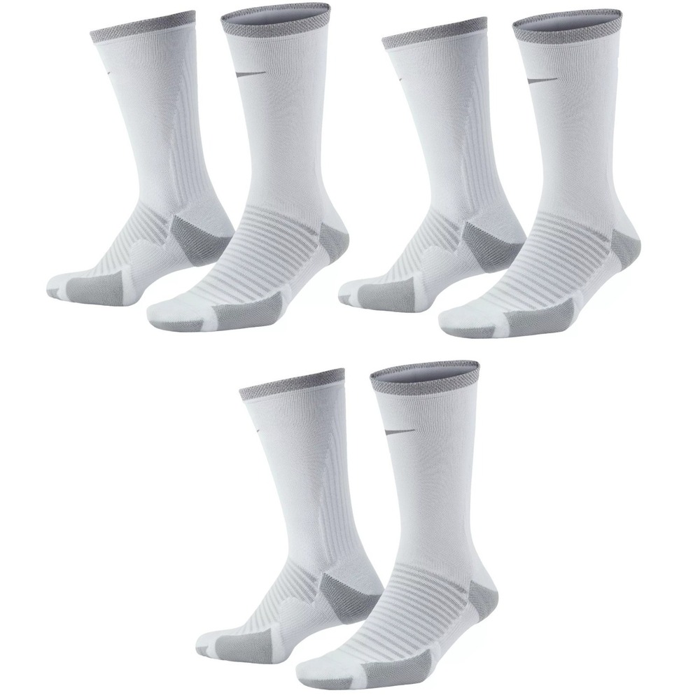 Nike Spark Cushioned Crew Running Socks White Men 8-9.5 Women 9.5-11 3-Pack $60